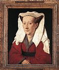 Jan Van Eyck Famous Paintings - Portrait of Margareta van Eyck